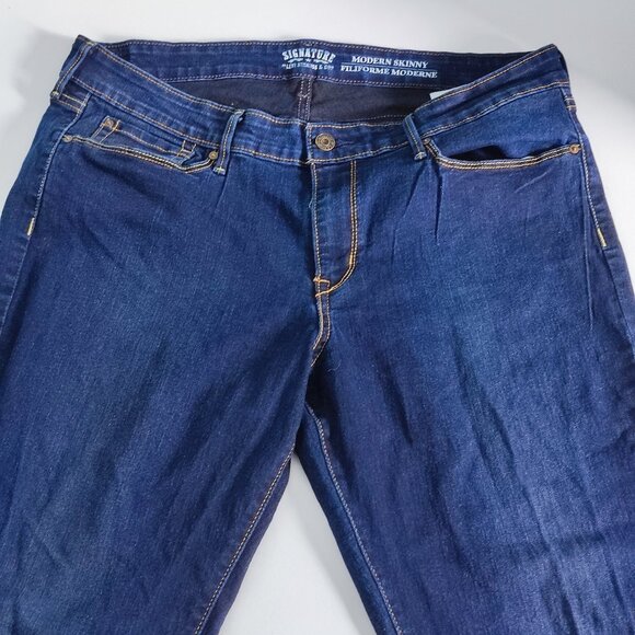 Signature by Levi Strauss Jeans modern skinny women's size W34/L32 dark blue - Picture 2 of 15